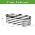 thumbnail image 7 of Best Choice Products 4x2x1ft Outdoor Raised Metal Oval Garden Bed, Planter Box for Vegetables, Flowers - Silver, 7 of 7