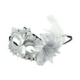 thumbnail image 1 of Unique Bargains 1 Pce Masque Demi-Visage en Plumes d'Autruche pour Fête Masquée Ton Argent, 1 of 5