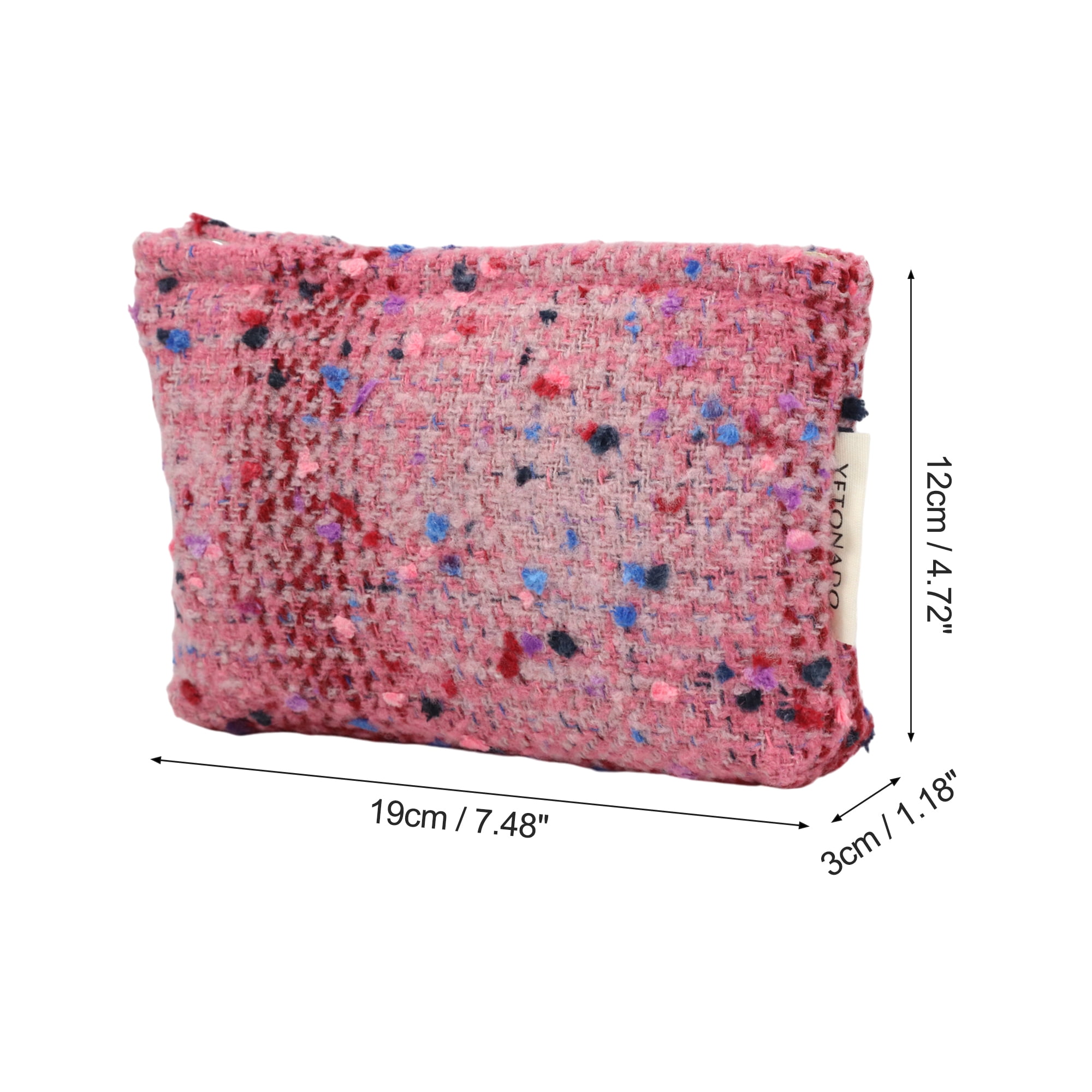 Unique Bargains 1 Pc Portable Handheld Makeup Bag for Vacation in Pink Color Medium