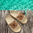 thumbnail image 2 of Bear Slippers Open Toe Shower Shoes Slides Women for Party Showering Cooking Apricot 40 To 41, 2 of 8