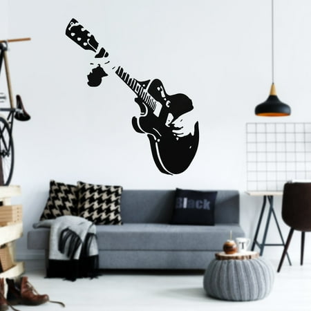 Guitar Music Wall Sticker Decal Rock Boy Girl Bedroom Home Mural Decor Wallpaper