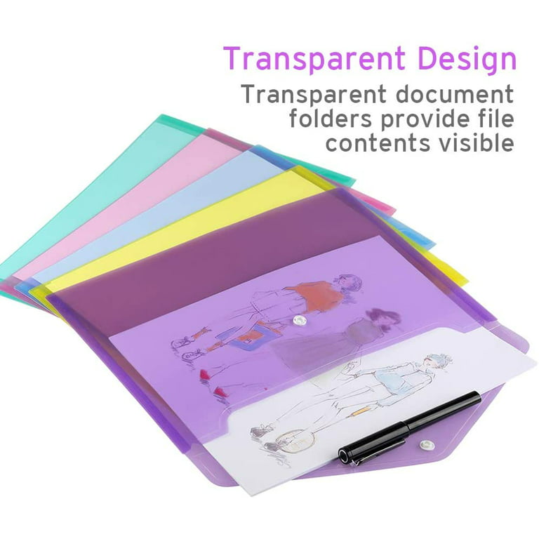 5pcs Plastic Envelopes Document Folder Letter Transparent File Envelopes  New GHH