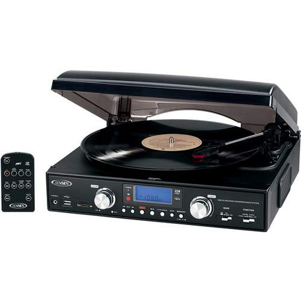 Jensen JTA-460 3-Speed Stereo Turntable with MP3 Encoding System and AM