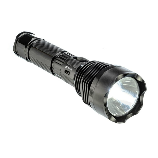 SE 7 Inch 300 Lumen USB Black Rechargeable Flashlight FL3660RCH
