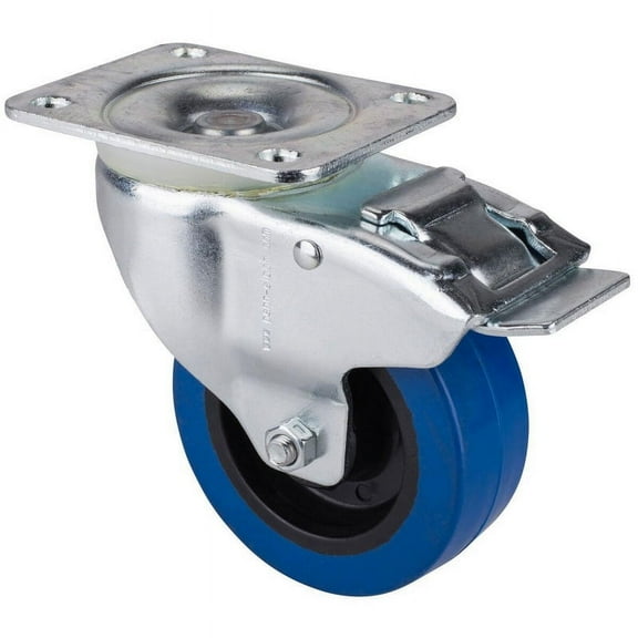 Penn-Elcom W9008-V6 4" Braked Swivel Caster with Blue Wheel 550 lb.