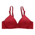 thumbnail image 4 of Bras for Women,Full Coverage Wireless Bras Plus Size Support Comfort Non Padded Breathable Soft Cup Everyday Wear,Sports Bras for Women,Red,40, 4 of 5