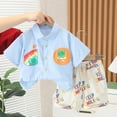 thumbnail image 2 of Boys' Set Baby Summer Clothing Children's Handsome Children's Foreigner Rainbow Frog Shirt Short Sleeve Boys' Treasure Baby Children's Clothing, 2 of 4