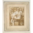 thumbnail image 2 of Abraham Bloemaert 15x17 Black Ornate Wood Framed Double Matted Museum Art Print Titled - The&nbsp;Annunciation (1610), 2 of 5