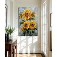 thumbnail image 3 of Flower Canvas Art Flower Picture Bathroom Wall Decor Fraemd Floral Painting Vintage Artwork for Living Room Office Home Decoration Gallery Wrapped Ready to Hang(Flower-3,12.00"x18.00"), 3 of 6