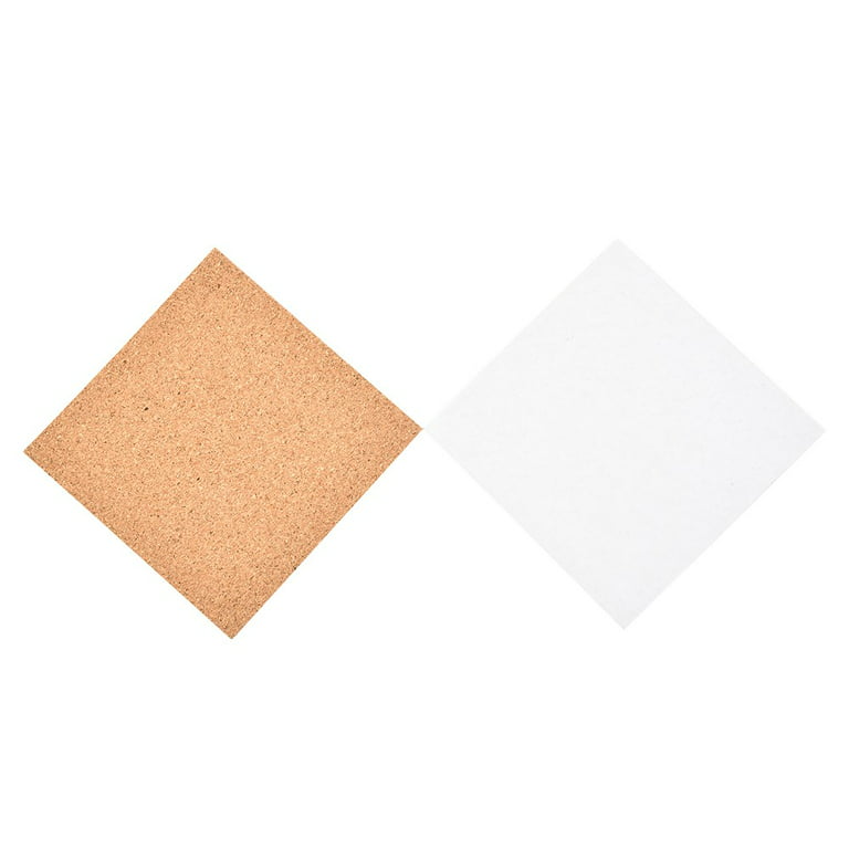 Ruibeauty 100pcs Self-Adhesive Cork Squares Cork Adhesive Sheets 4x4inch for Coasters and DIY Crafts, Cork Board Squares Cork Backing Sheets Mini Wall