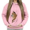 thumbnail image 6 of Dresfit Pet Pouch Hoodie Mens Womens Winter Hooded Pet Carrier Sweatshirt Crewneck Kangaroo Pocket Oversized Hoodies Men Women Pink M, 6 of 7