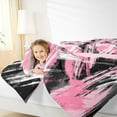 thumbnail image 4 of Manfei Pink Black Graffiti Bedding Comforter Set,Modern Abstract Geometric Twin Comforter Sets,Vitage Stripe Pattern Bedding Set For Kids,Super Cozy Room Decor Reversible,2pcs, 4 of 8