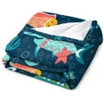thumbnail image 6 of Ocean Fish Blanket Ocean Animals Gifts for Girls Women Ocean Animal Throw Blanket for Kids Adults Soft Warm Cozy Fleece Blanket for Couch Sofa \u200bBed 40"x50", 6 of 6
