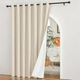 thumbnail image 5 of NICETOWN Sliding Door Curtains Room Divider Curtain for Living Room, 100% Blackout Linen Curtains Patio Door Curtains Wide Energy Saving Privacy Grommet Curtains for Bedroom, Beige, 100"x95", 1 Panel, 5 of 9