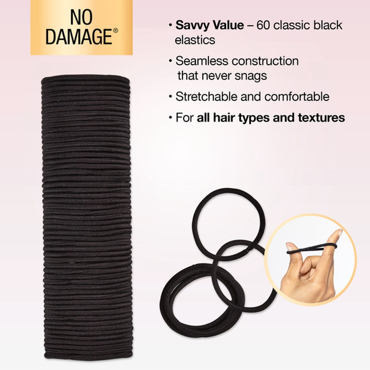 Scunci Value Pack Ponytail Hair Ties, Black, 60 Count - Walmart.com