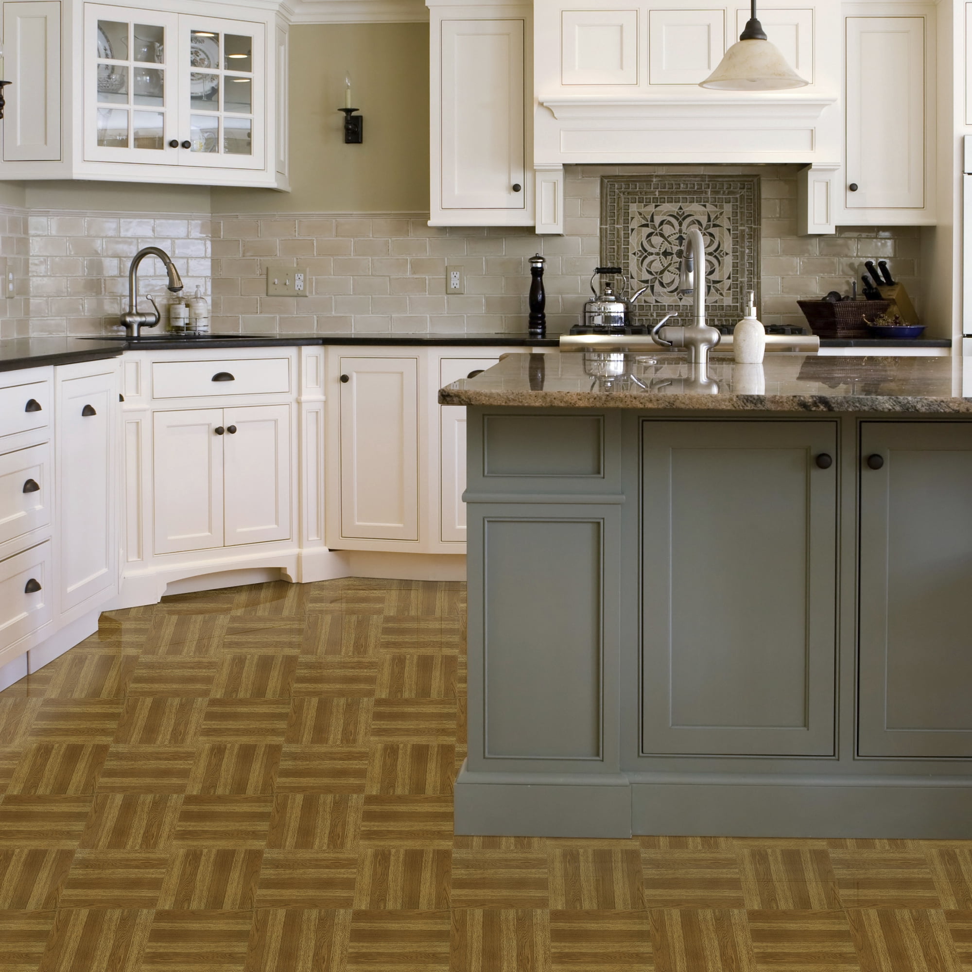 Achim Sterling 12"x12" 1.2mm Peel & Stick Vinyl Floor Tiles 20 Tiles/20 Sq. Ft. Medium Oak Plank