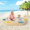 thumbnail image 2 of Costway Wooden Sandbox with Seats, Outdoor Backyard Bottomless Sandpit for Kids, Multicolor, 9 lb, 2 of 11