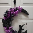 thumbnail image 2 of Corona de Halloween Guirnalda Regalo Luna Puerta Guirnalda Decoración para el hogar (Púrpura), 2 of 3