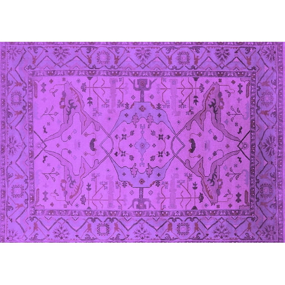 Ahgly Company Indoor Rectangle Oriental Purple Industrial Area Rugs, 2' x 4'