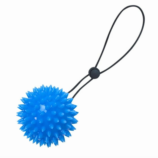 Balle de Préhension en Silicone à Quatre Doigts en Forme de Hérisson avec Ficelle – Exerciseur de Main Thérapeutique Bleu Profond pour la Récupération de la Force, la Réhabilitation des Blessures et le Massage – Design Durable et Convivial pour Tous les Âges
