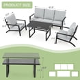 thumbnail image 4 of AECOJOY Aluminum Patio Furniture Set Modern Metal Outdoor Patio Furniture Clearance, Adirondack Patio Conversation Sets for Lawn, Backyard, and Deck with Grey Cushions, 4 of 10