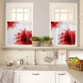 thumbnail image 4 of Pink Flower Kitchen Curtains, Boho Modern Floral Abstract Ombre Leaf White 3-Piece Kitchen Curtain Valance and Tiers Set 36 Inch Length, Rod Pocket Half Window Curtains for Cafe Living Room Bathroom, 4 of 6