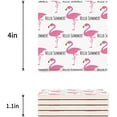 thumbnail image 3 of RYLABLUE Hello Summer Pink Flamingo Set of 8 Coaster for Drinks, Absorbent Ceramic Stone Coasters Cup Mat with Cork Base for Home Kitchen Room Coffee Table Bar Decor, 3 of 4