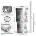 thumbnail image 3 of 30oz Pioneer Flower Floral Print Pattern Tumbler, Double Wall Vacuum Insulated Cup, BPA-Free Leak Proof Lid & Reusable Straws, Hot 12h, Cold 34h, 3 of 6