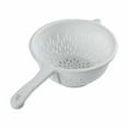 thumbnail image 1 of Colander For Washing Fruits And Vegetables With Handle Compact Kitchen Drain Strainer For Easy Storage Home Use Dark Blue White Lightweight Sieve Practical Tool, 1 of 4