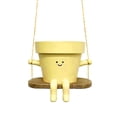 thumbnail image 2 of YAOMOBB Swing Design Planter Resin Flowerpot Hanging Planter Pot Adorable Smiling Expression Garden Indoor Outdoor Decoration, 2 of 6