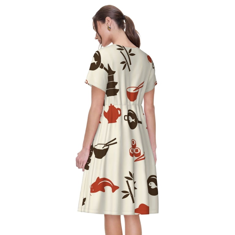 japanese a line dress The Japanese Art Pattern Japanese A-Line Dress by Boru-Atisuto