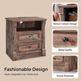 thumbnail image 4 of wow97e Farmhouse Nightstand set of 2, End Table w/Charging Station, Roman Column, Wood Rustic Bedside Table w/Open Shlef for Bedroom, 4 of 7
