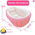 thumbnail image 2 of Bañera Inflable para Bebé EcoBaby Original Rosa con Bomba de Inflado, 2 of 12