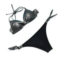 thumbnail image 2 of Travelwant Women's Liquid Metallic Sexy Triangle Bikini Set Shiny Bathing Suit Two Pieces Swimsuit Tie Two Sides Bottom, 2 of 7