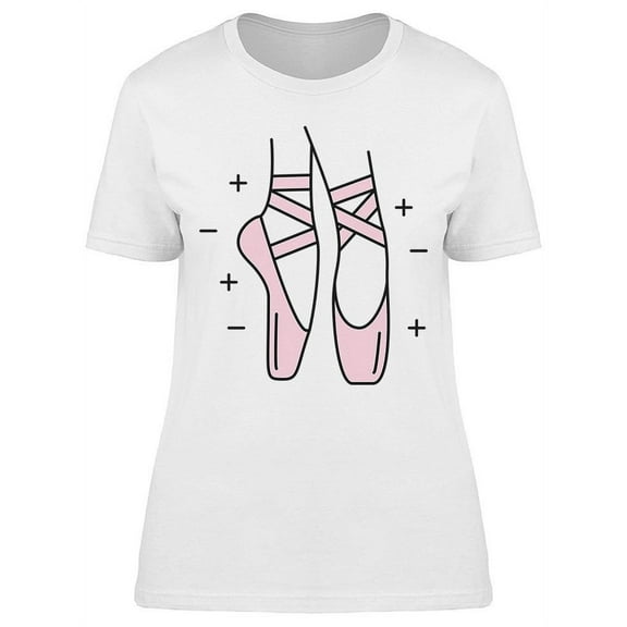 Pink Pointe Shoes Design T-Shirt Women -Image by Shutterstock, Female XX-Large