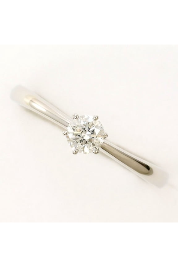 Pre-Owned PT900 Platinum Ring with 0.15 Carat Diamond, Total Weight Approx. 1.8g, Used Jewelry,...