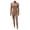 Khaki, variant on Flare Leg Jumpsuits for Women, Women's Fashionable Solid Color Elastic High Neck Zipper Embroidered Tight Fitting Jumpsuit for Spring Autumn Seasons M White