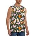thumbnail image 2 of Uemuo Roosters and Chicks Pattern Men's Sleeveless T-Shirt,Muscle Athletic Tank Top, Moisture-wicking Quick-dry Breathable Classic Tee Top for Gym Run Outdoor Sports-XX-Large, 2 of 8