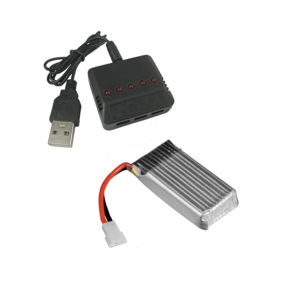 HobbyFlip 3.7v 380mAh LiPo Battery 10.5 gm w/5 in 1 USB Charger Compatible with Dromida Verso