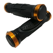 Lock on Gold Bike Grips MTB BMX Mountain Bike Waffle Handlebar Grips w End Caps