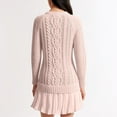 thumbnail image 4 of Robe Chandail pour Femmes Mode Féminine Couleur Unie Manches Longues Robe Chandail en Tricot Torsadé avec Col Rond Longue Robe pour Femmes, 4 of 6