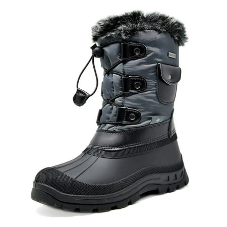 

Dream Pairs Kids Boys Girls Warm Snow Boots Insulated Waterproof Winter Ski Boots KSNOW GREY/BLACK Size 4