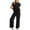 Black, variant on Ohufall Ribbed Pajamas Sets for Women Round Neck Tank Tops And Long Pants Two Piece Lounge Sets Summer Comfy Oufits Loungewear