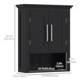 thumbnail image 3 of kleankin Bathroom Wall Cabinet Medicine Cabinet with Shelf, Black, 3 of 10