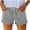 Gray, variant on Straight Leg Shorts For Women Drawstring Elastic Waist Cuffed Hem Trendy Shorts with Pockets Casual Workout Summer Clothes Light Blue