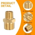 thumbnail image 3 of Uxcell 2pcs Hex Nipple Brass Pipe Fitting, 1/4 NPT Male x 3/8 NPT Male Threaded Pipe Adapter Pipe with PTFE Tape, Gold Tone, 3 of 6