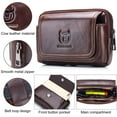 thumbnail image 6 of BULLCAPTAIN Waist Bag Men Leather Belt Pouch Fanny Pack with Belt Loop for Phone Storage, 6 of 7