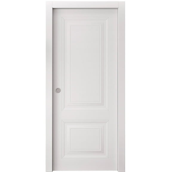 Sliding Pocket Door 36 x 80 inches | SELECT 2249 White | Kit Rail Hardware | Solid Wood Interior Bedroom Doors