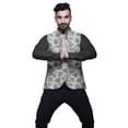 thumbnail image 5 of Atasi Floral Casual Jacket For Men Printed Nehru Jacket Mens Wedding Indian Waistcoat Mandarin Blazer-Small, 5 of 6