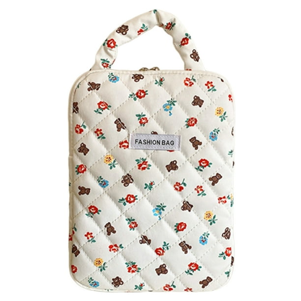 Estuche para Portátil Tableta IPad Con Patrón Oso Lindo Coreano Y Bolso Forro Terciopelo Nuevo 13 Pulgadas 15 (4) Blanco